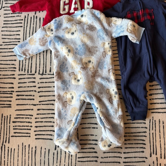 GAP Red and Navy Hoodies with Blue Bear One Pieces 6 Months - Picture 3 of 7